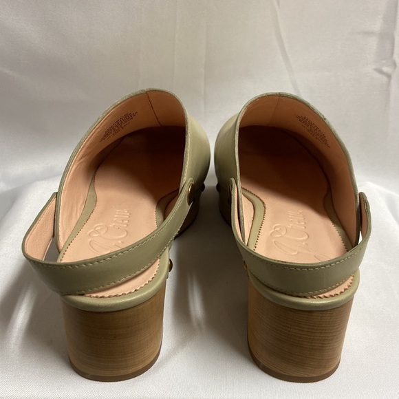 J. Crew Convertible Leather Studded Clogs Sage Green Size 9 - Picture 5 of 7